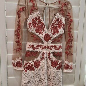For Love & Lemons Short Matador Dress XS - NWT Nylon/Cotton - Intricate Lace